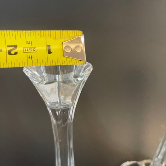 Pair of Vintage Glass Candlesticks – 9.75" Tall, Tulip Design - Picture 5 of 10